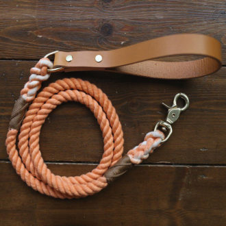 Buy Online 100% Cotton Orange Dog Rope Leash