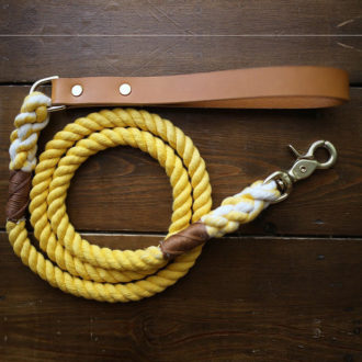 Buy Online Fancy Yellow Dog Rope Leash Pure Cotton