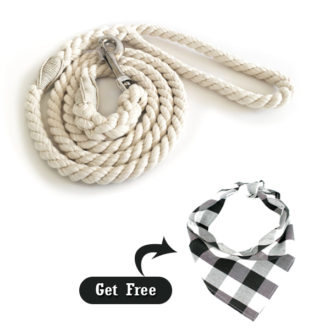 buy cotton rope dog leash white