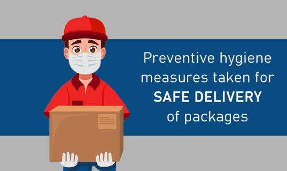 Preventive hygiene measures are taken for the safe delivery of packages