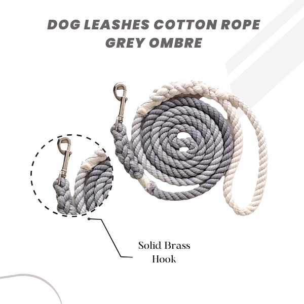 Grey Color Cotton Rope Leash For Dog