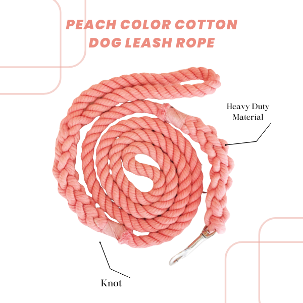 Peach Color Cotton Dog Leash Rope