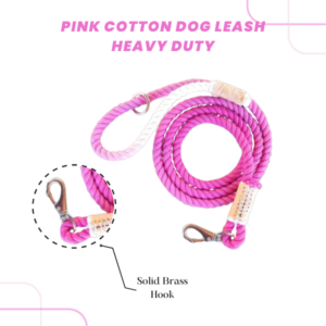 Pink Cotton Dog Leash Heavy Duty