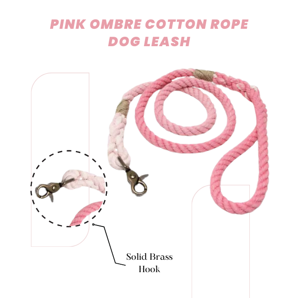 Pink Ombre Cotton Rope Dog Leash