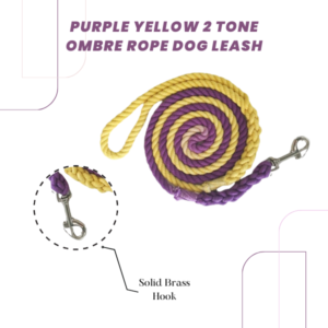 Purple Yellow 2 Tone Ombre Rope Dog Leash