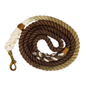 Ombre Brown Rope Dog Leash with Carabiner Hook