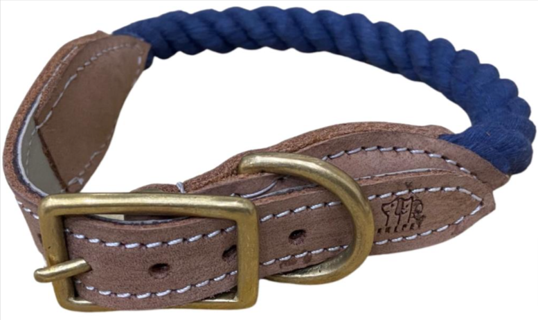 Blue-Ombre-Braided-Rope-Dog-Collar