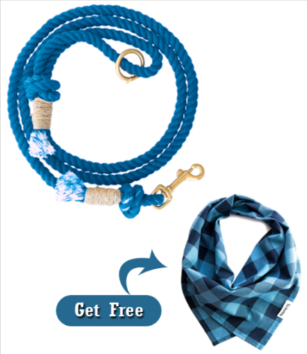 Blue-Plaid-Dog-Bandana-Stylish-Pure-Cotton-Colorfull-Handmade-Braided-Cotton-Rope-Dog-Leash1-550×550.
