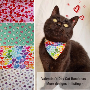 Over Collar Cat Bandana- Seasonal - pet owner gift - Valentine's day
