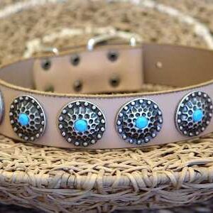 designer-leather-dog-collar-with-turquoise-stud